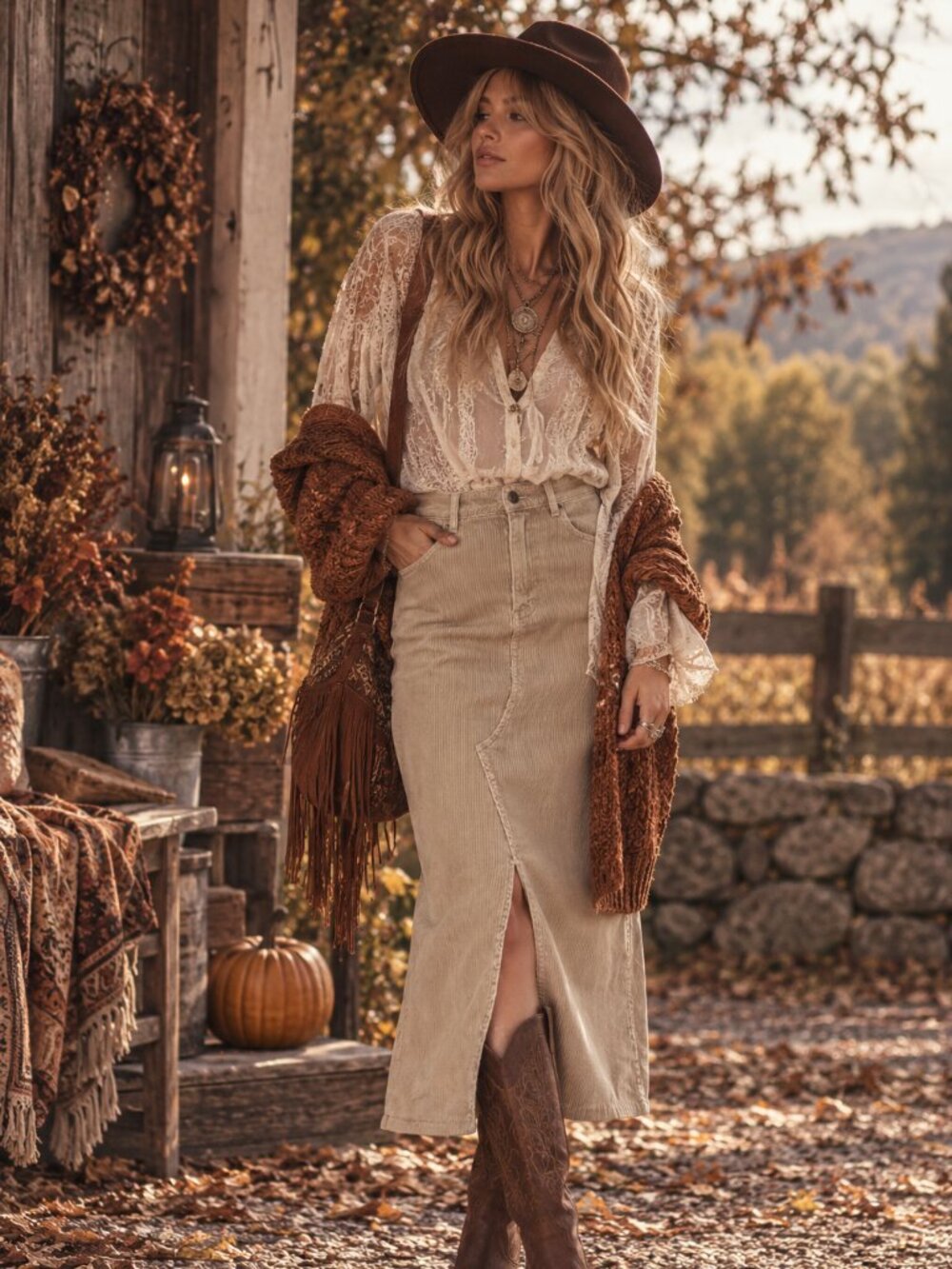 Zara Corduroy Maxi Skirt